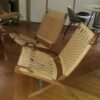2 chaises à corde années 50 style Hans Wegner