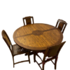 Table Teck & Bambou + 4 chaises