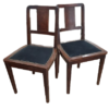 Paire de chaises bois et tissu