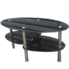 Table basse verre fumé et métal