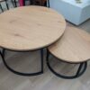 2 Tables basses gigognes bois et métal – Image 2