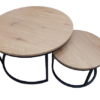 2 Tables basses gigognes bois et métal