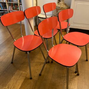 5 chaises « Fourmi » formica rouge