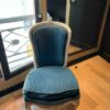 2 chauffeuses velours bleu style Louis XV – Image 4
