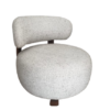 Fauteuil PLATON tissu chiné et noyer