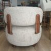 Fauteuil PLATON tissu chiné et noyer – Image 4