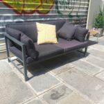 Canapé banquette moderne métal et tissu – Image 4