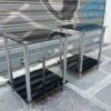 2 tables/ guéridons de chevets verre fumé et métal – Image 4