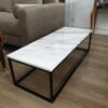Table basse métal et travertin – Image 2