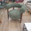 Fauteuil CAROL bois de frêne et tweed vert – Image 4