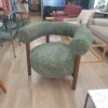 Fauteuil CAROL bois de frêne et tweed vert – Image 3