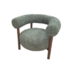 Fauteuil CAROL bois de frêne et tweed vert