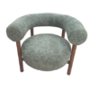 Fauteuil CAROL bois de frêne et tweed vert – Image 2