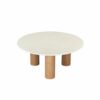 Table basse Andrea marbre beige et bois naturel
