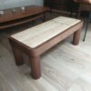 Table basse peau de noyer et Travertin "Kintsugi" – Image 4