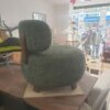 Fauteuil PLATON tweed vert et noyer – Image 4