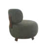 Fauteuil PLATON tweed vert et noyer – Image 2