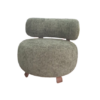 Fauteuil PLATON tweed vert et noyer