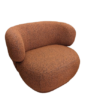 Fauteuil de Salon GIULIA tissu bouclettes Rouille