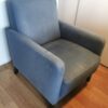 Fauteuil stylé avec accoudoirs, tissu bleu – Image 4