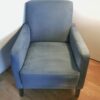 Fauteuil stylé avec accoudoirs, tissu bleu – Image 2