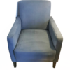 Fauteuil stylé avec accoudoirs, tissu bleu