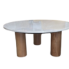 Table basse marbre et bois veiné