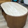 Table basse noyer et travertin "kintsugi" ELIPSE – Image 3