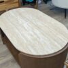 Table basse noyer et travertin "kintsugi" ELIPSE – Image 6