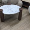 Table basse marbre blanc et habillage noyer – Image 5