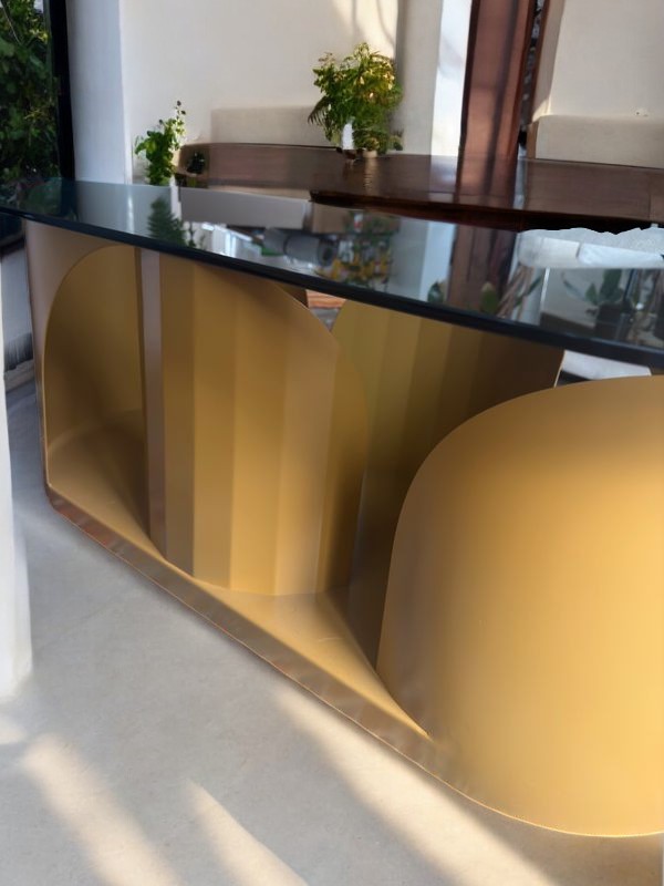 Table basse en verre et métal design – Image 2