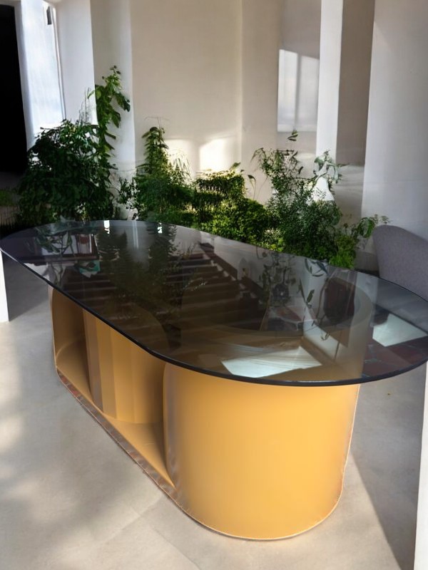 Table basse en verre et métal design – Image 3