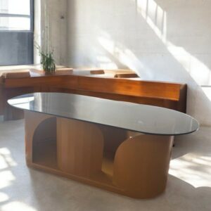 Table basse en verre et métal design