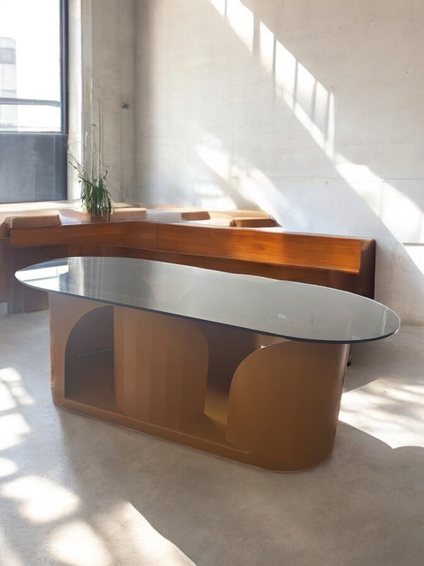 Table basse en verre et métal design – Image 4