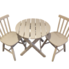 Ensemble petite table et 2 chaises bois blanc année 80