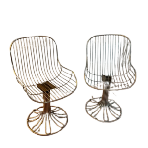 2 fauteuils en acier chromé du designer italien Gastone Rinaldi