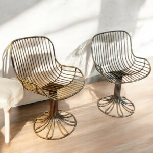 2 fauteuils en acier chromé du designer italien Gastone Rinaldi