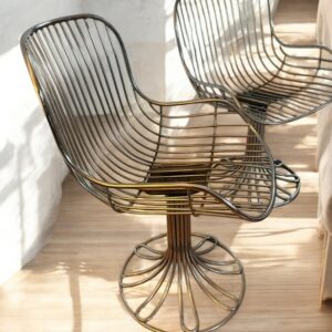 2 fauteuils en acier chromé du designer italien Gastone Rinaldi