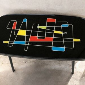 Magnifique Table basse 1970 colorée vintage géométrique Formica