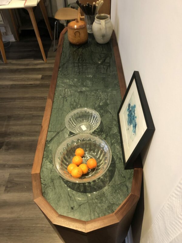 Enfilade Buffet Console. JADE. 
Palissandre et marbre vert – Image 4