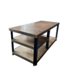 Table basse unique acier et chêne