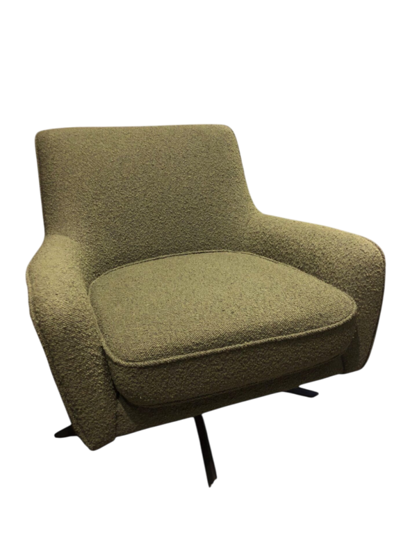 Fauteuil tissu vert, pivotant GOLDEN GUN