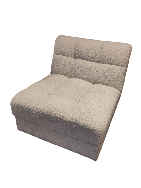 Fauteuil modulable blanc avoine bouclé PAUL