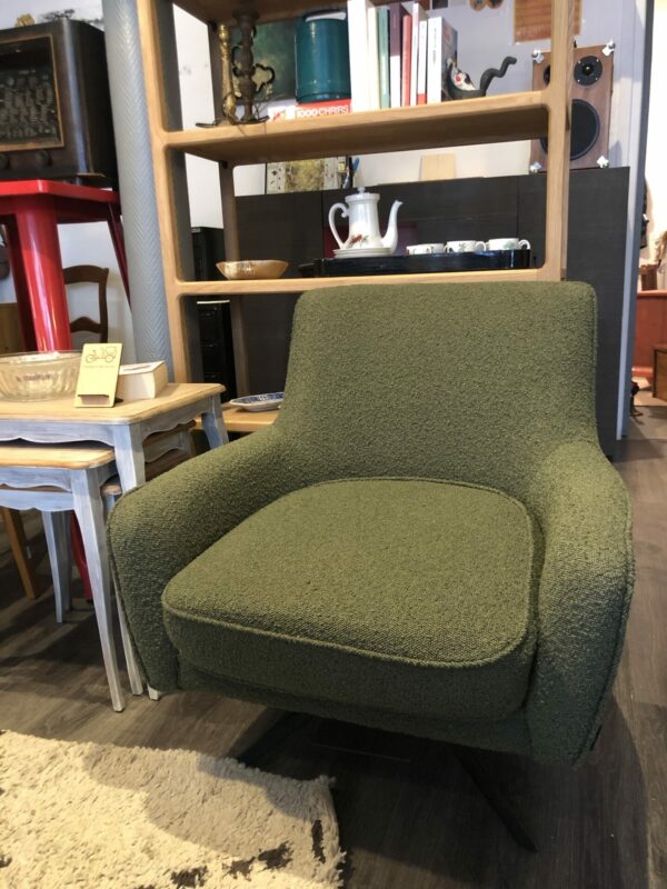 Fauteuil tissu vert, pivotant GOLDEN GUN – Image 3
