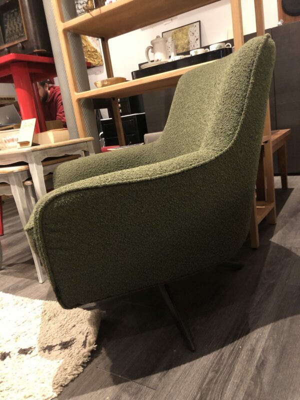 Fauteuil tissu vert, pivotant GOLDEN GUN – Image 6
