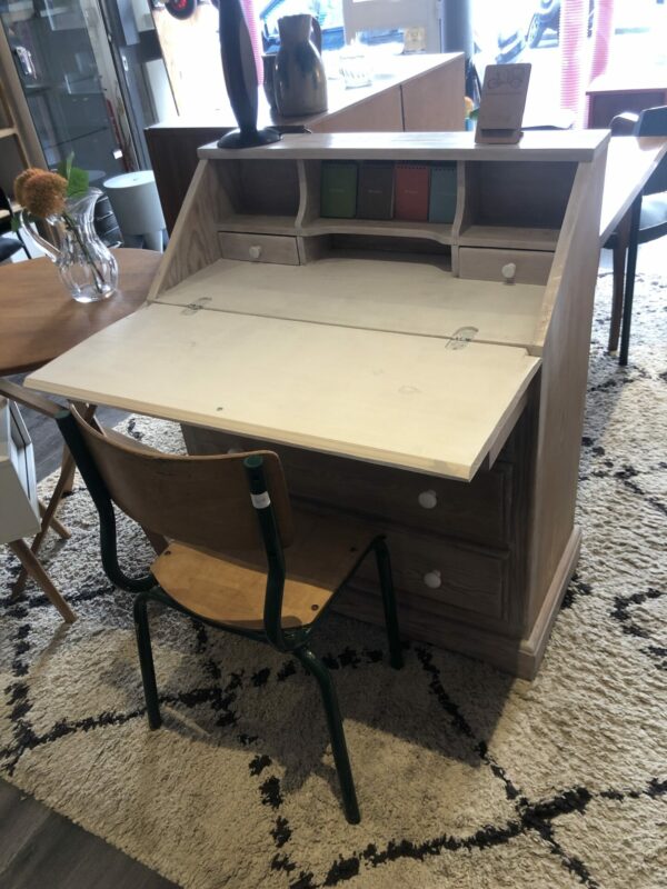 Bureau Commode en pin vernis et peint en blanc – Image 5