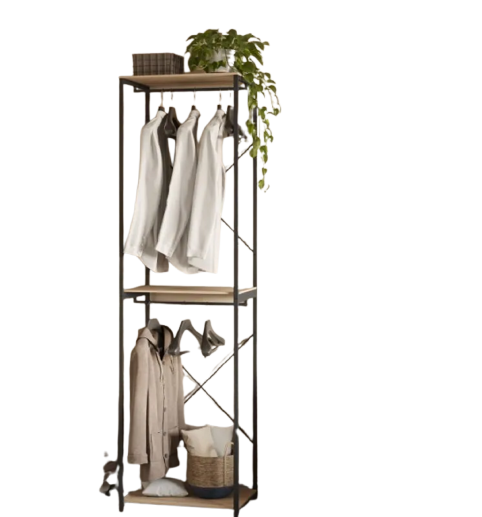 Lot de deux étagères de dressing Couleur Chêne/Noir