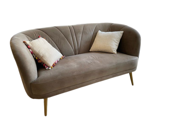 Magnifique canapé La Redoute 2 places en velours taupe
