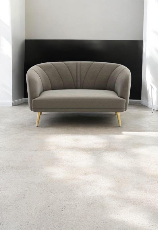 Magnifique canapé La Redoute 2 places en velours taupe – Image 4