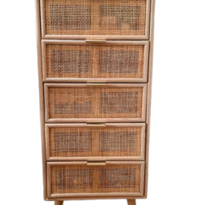 Meuble d’entrée – commode tiroirs en osier
